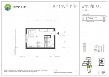 Prodej novostavby ateliéru 1+kk, Mlýnská