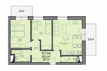 Prodej bytu 3+kk s garážovým stáním ve výstavbě v Brně Bystrci