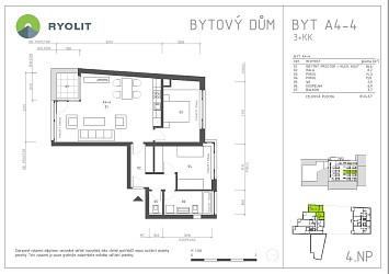 Pronájem bytu 3+kk s parkovacím místem, Mlýnská.