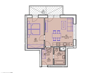 Prodej bytu 2+kk s balkonem v Brně - Bystrci