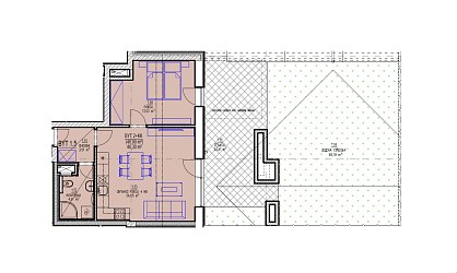 Prodej bytu 2+kk s terasou ve výstavbě v Brně - Bystrci