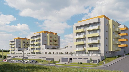 Prodej bytu 2+kk s terasou ve výstavbě v Brně - Bystrci