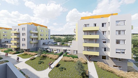 Prodej bytu 2+kk s terasou ve výstavbě v Brně - Bystrci