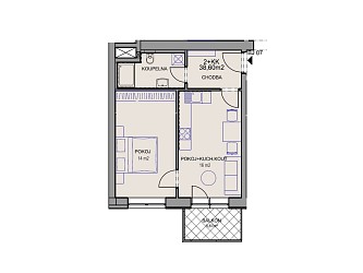 Pronájem bytu 2+kk s balkonem v Brně - Řečkovicích