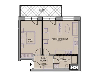 Pronájem bytu 2+kk s balkonem v Brně - Řečkovicích