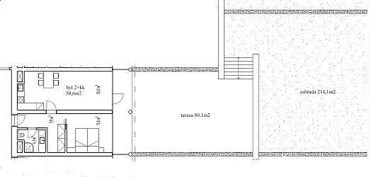 Pronájem zařízeného bytu 2+kk s terasou u Brněnské přehrady