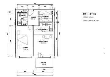 Pronájem bytu 2+kk s balkonem Brno Královo Pole